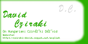 david cziraki business card